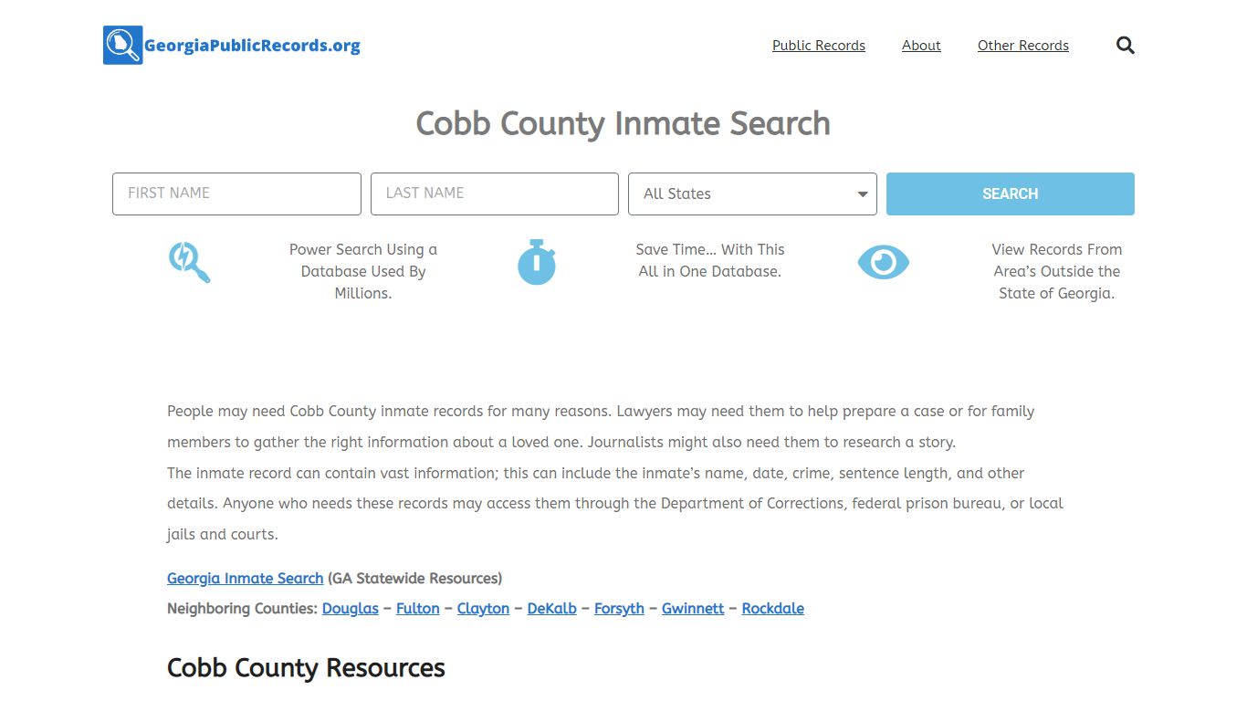 Cobb County Inmate Search - CCSO GA Current & Past Jail Records